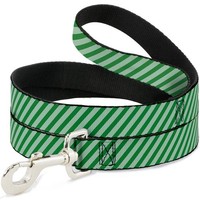 "Dog Leash Diagonal Stripes Pastel Greens Narrow 0.5\" (Us Import)"
