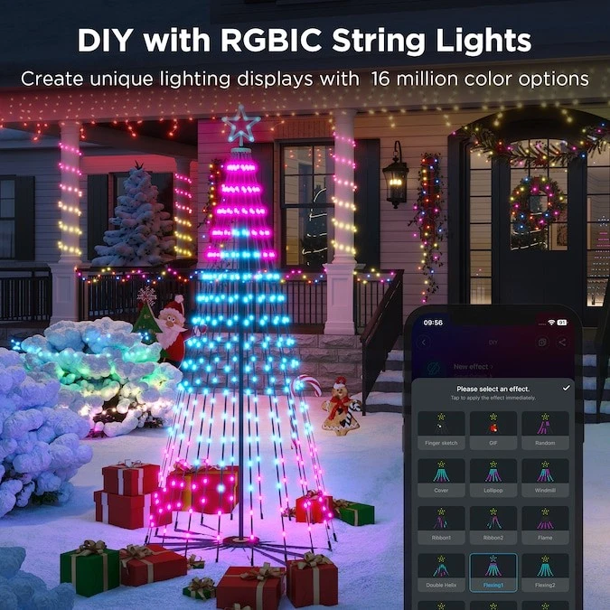 Govee 7.5-Ft LED Cone Tree Lights RGBIC Smart Color Changing App Control IP67 - Image 3 of 4