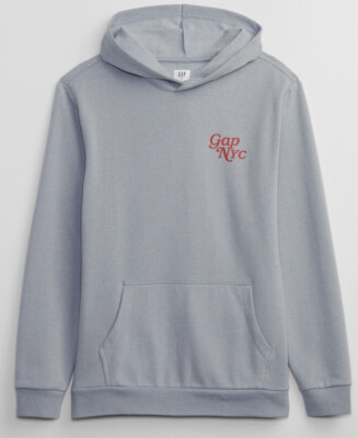 GAP NYC Mens Vintage Soft Crystal Blue Dusk/ Grey Pullover Hoodie Size XS  or S