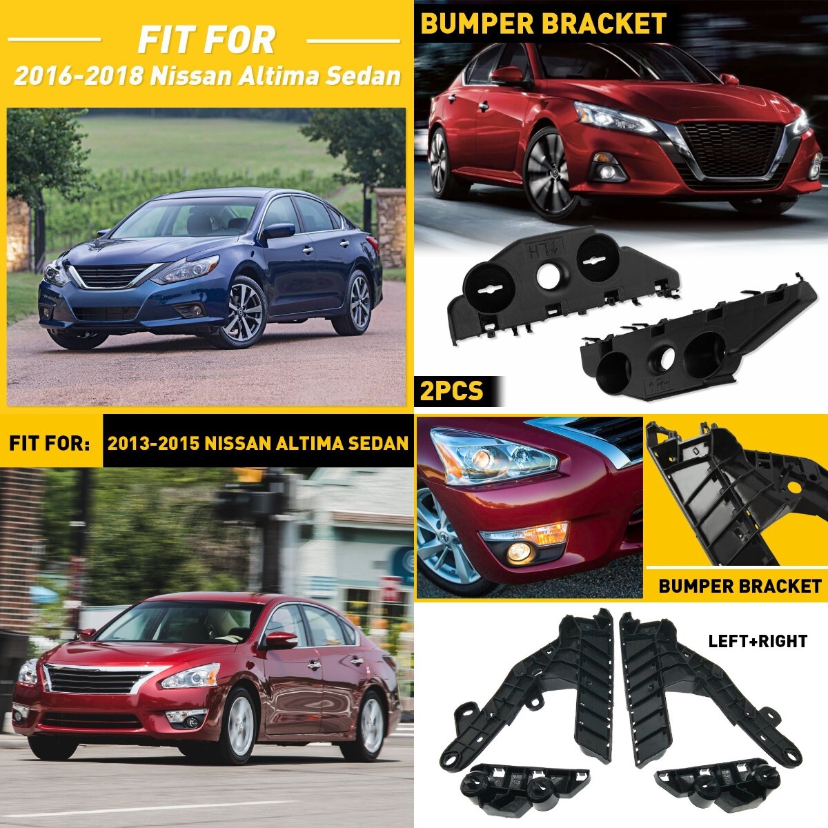 Front Bumper Retainer Bracket Mount Compatible with 2016-2018 Nissan Altima