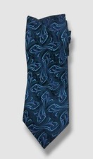  270 Charvet Men's Blue Printed Silk Neck-Tie Classic Tie Size 58 x 3.5