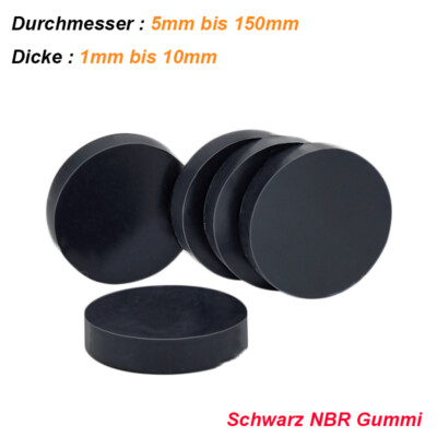 NBR Gummi Scheiben Schwarz Solide Runde Platte Dämpfende Dichtung 5mm bis 150mm