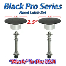 Quick Latch Push Button Latches Hood Pins 2.5" Black Hood Latch Made In USA