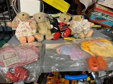 Muffy Vanderbear Lot- 4 Bears 1982 tags and 3 Outfits in bags