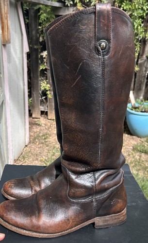Frye Melissa Button Riding Boots 77153 Women’s size 8 B Brown Cowgirls Horse - Picture 3 of 8