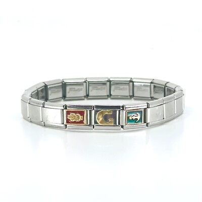 Italian Charm Bracelet Zoppini Nautical Themed, G Initial Firenze