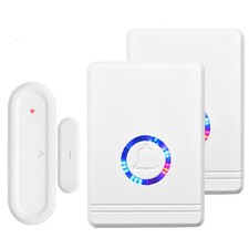 Door Chime Wireless 48 Tunes 5 Volume Levels Magnet Sensor  2 Receiver for Kids