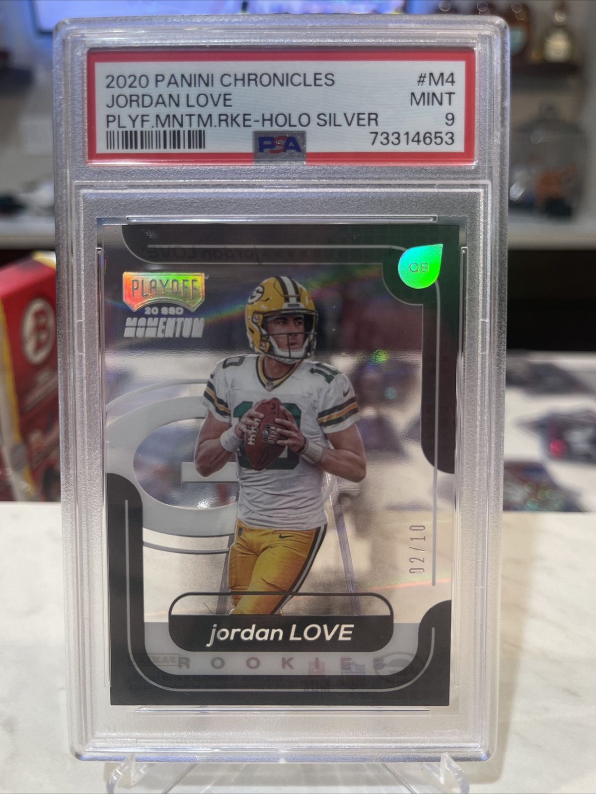 Jordan Love Panini Chronicles Playoff Momentum Rookies #M4 Holo Silver
