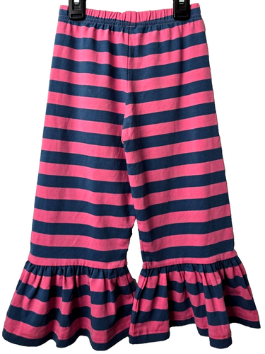 Easter Matilda Jane Pants 4 Big Ruffles Pull On Comfy Raspberry Blue Stripe Soft - Picture 2 of 6