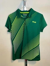 Fila Sport Shirt For Women Size M. Green Multicolor. Polyester.