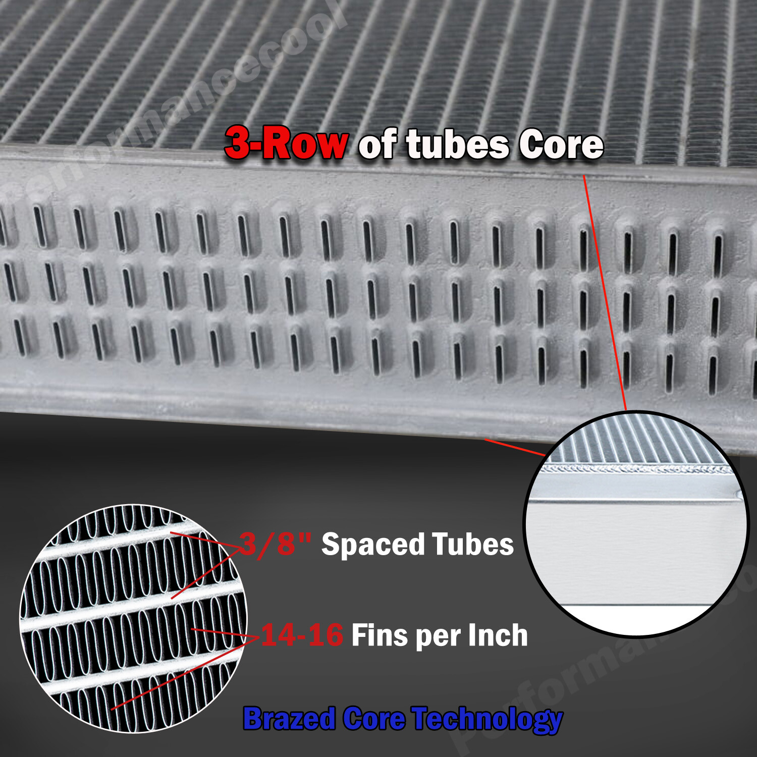 for 79-93 Dodge D/W 100 150 200 250 350 Ramcharger V8 3 Row Aluminum Radiator