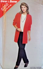 See & Sew Sewing Pattern 5250 Misses Jacket Pants and Top Sizes 14-18 FF UNCUT