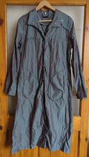 Et Dieu Crea La Femme Size 12 Grey Long Sleeve Snap Fasten Long Rain Coat