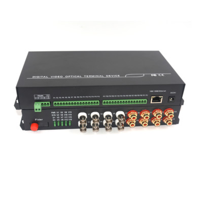8 Video Audio RS 485 Data Optical Fiber Media Converter TX RX Singlemode up 20Km