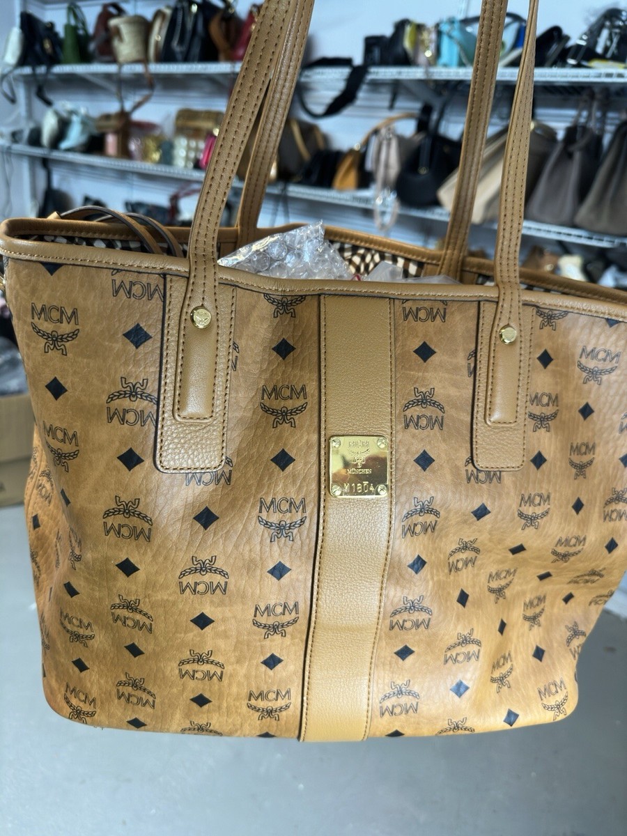 バッグ mcm MCM Large Reversible Liz Shopper Tote In Visetos Cognac | eBay