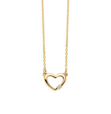 Collana Miluna Oro Giallo 9 KT Cuore e Diamante 0,28 ct _CLD4687X