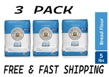 King Arthur Flour Unbleached Bread Flour 5 lb. Bag (3 PACK) FREE & FAST SHIPPING