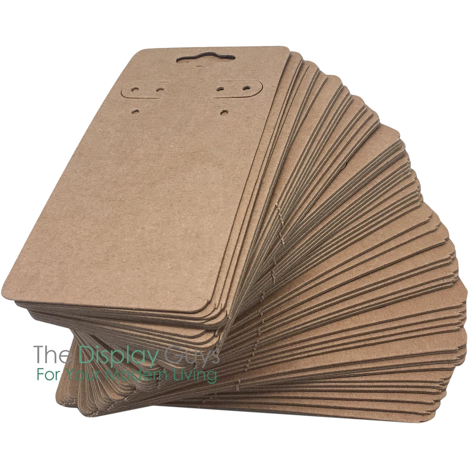 500pc 2x4" Inch Kraft Paper Earrings Display Hanging Cards for Jewelry Accessory - Image 3 of 3