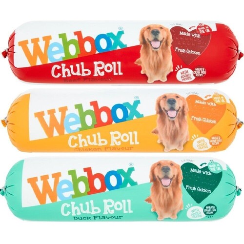 WEBBOX CHUB ROLLS Wet Dog Food Assorted 3612 15 Rolls Chicken Beef