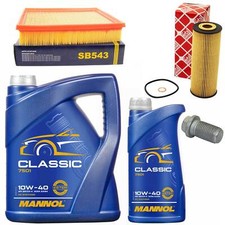 Motor&ouml;l Set Filter 10W-40 6 Liter + &Ouml;lablassschraube f&uuml;r Mercedes SLK R170 136PS