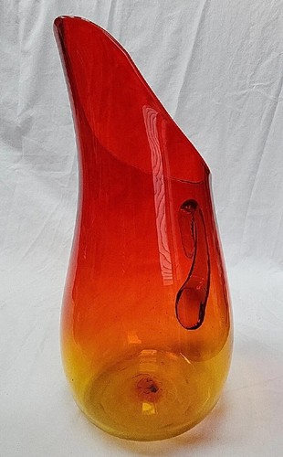 Jarra Blenko 1953 Winslow Anderson Design 939-P grande mandarina ámbar MCM - Imagen 11 de 18