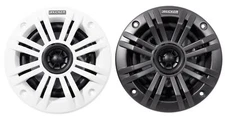 Pair Kicker 45KM42 4" Marine Coaxial Speakers with Charcoal and White Grilles