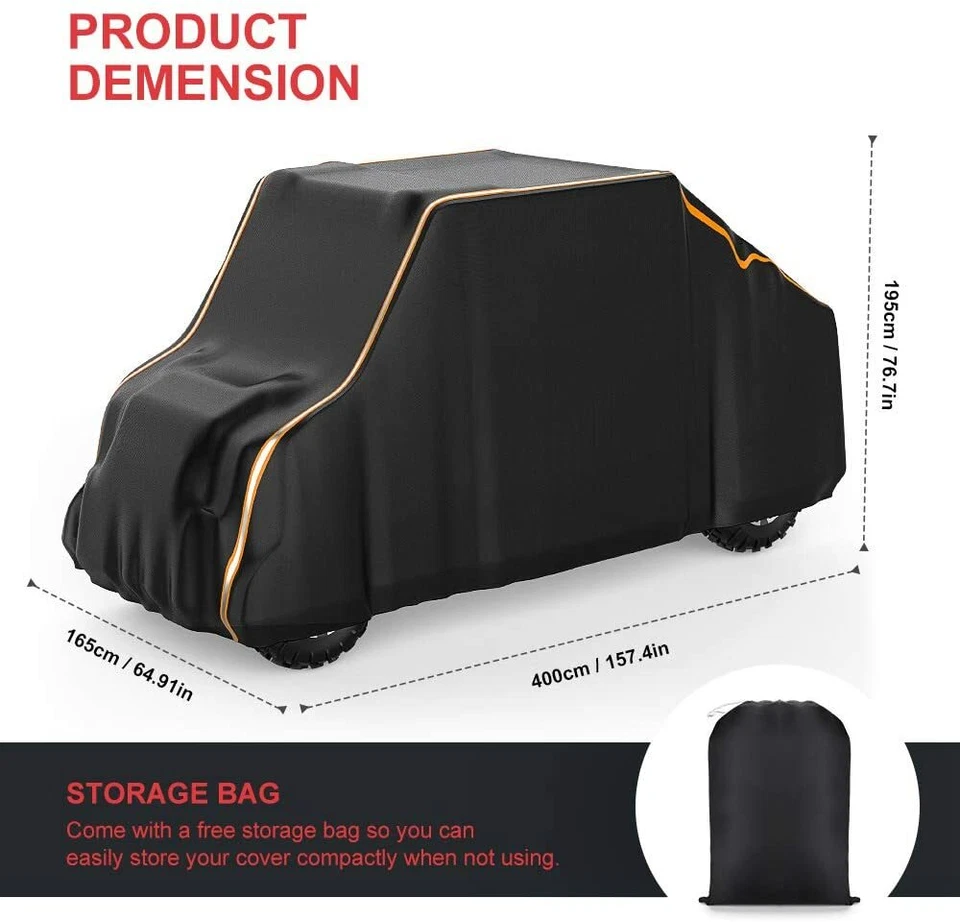 420D Vehicle Storage Cover For Polaris RZR XP 4 1000 Ranger Crew XP 4-6 Seater - Image 4 of 4