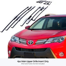 Fits 2013-2015 Toyota RAV4 Upper Stainless Steel Chrome Billet Grille Insert