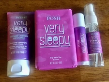 Perfectly Posh Very Sleepy Lot 4 Pc- Face Mask, Chunk Bar Soap, Skin Stick, Mist