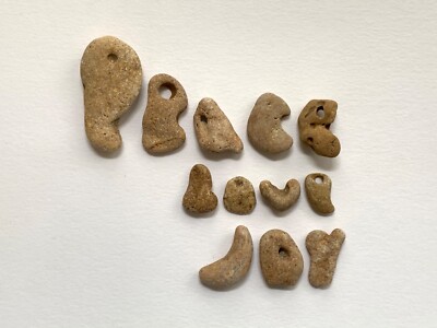 PEACE LOVE JOY Beach Stones Letter Rocks Word Sign Natural Shaped Pebble hag USA