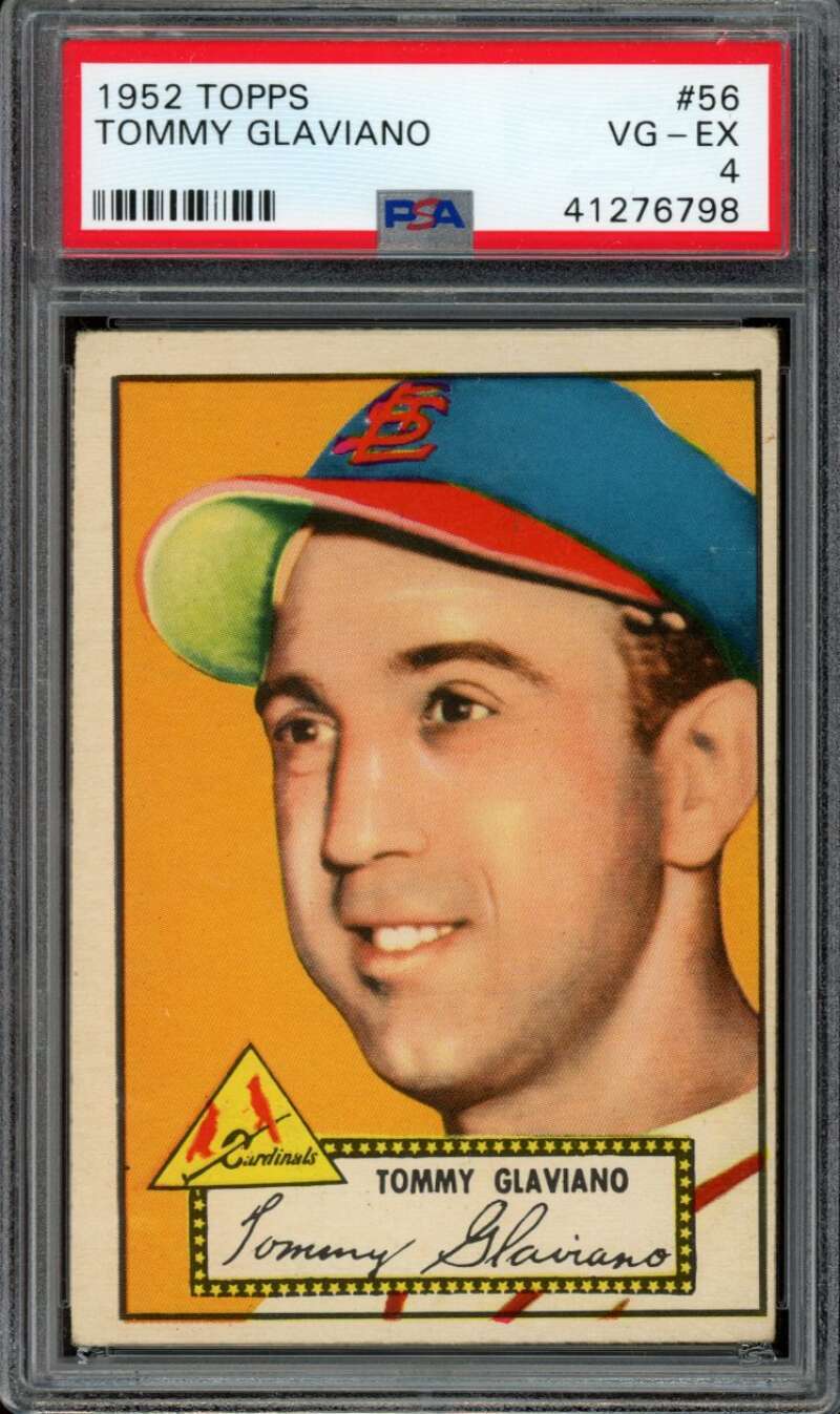 1952 Topps #56 Tommy Glaviano Red Back PSA 4 Cardinals  (6798)