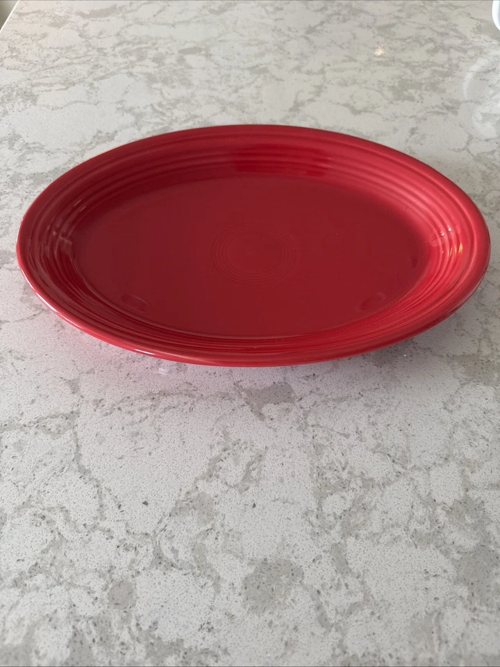 Fiesta Serving Platter Scarlet Red Large Oval Serving Platter 13 5/8” USED - Image 4 of 4