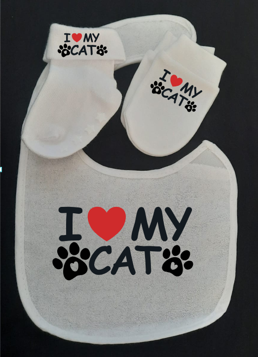 SAOLA I Love PET CAT DOG Famiglia articoli singoli bavaglino calzini guantini festa del papà