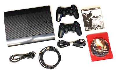   Sony PlayStation 3 PS3 SUPER SLIM Bundle 500 GB + 2 OEM Controllers + 3 Games