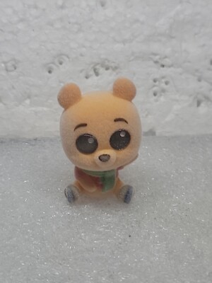 Disney Doorables Winnie The Pooh Flocked Rare Figure With Scarf Ice Skates