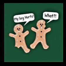 My leg hurts! What? Gingerbread cookie bite Christmas Refrigerator Fridge MAGNET