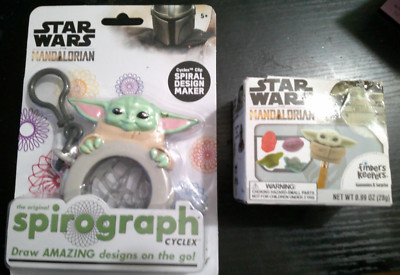 2 NEW Star Wars The Mandalorian TRAVEL Spirograph kit & finders keeper gummies +