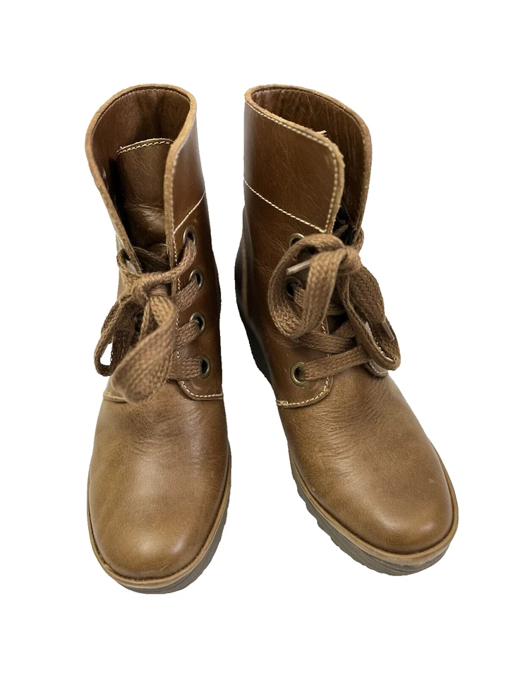 Fly London YEL Mujer’s Botín Cuero Camel Talla 37 (US 6-6.5) Foto 2 de 4