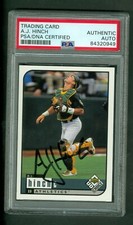 AJ Hinch Autographed 1999 Upper Deck Choice Card #120 A's PSA/DNA Encased