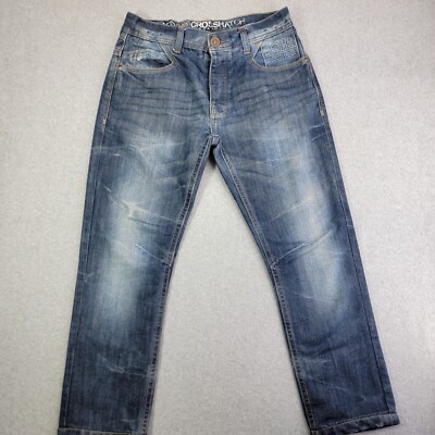 Mens Crosshatch Black Label Blue Denim Jeans 30w 30L