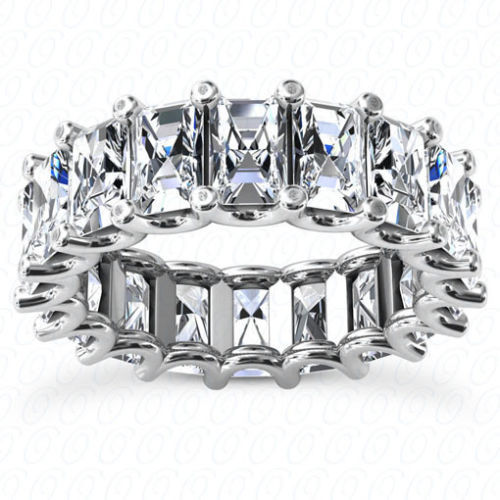 10.4 ct Emerald cut Diamond Ring Platinum Eternity Band GIA cert D-F VVS/VS sz 8