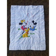 Vintage 1984 Disney Mickey Minnie Pluto Baby Quilt
