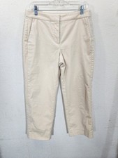 J.Crew Women 10P Kate Straight-Leg Pants Cream Stretch Velvet Petite Trousers