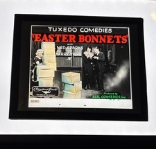 Vintage Magic Lantern Glass Theater Slide 1923 * EASTER BONNETS *Ned Sparks