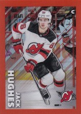 2022-23 TOPPS CHROME NHL STICKER #/25 SSP ORANGE REFRACTOR #295 JACK HUGHES /25