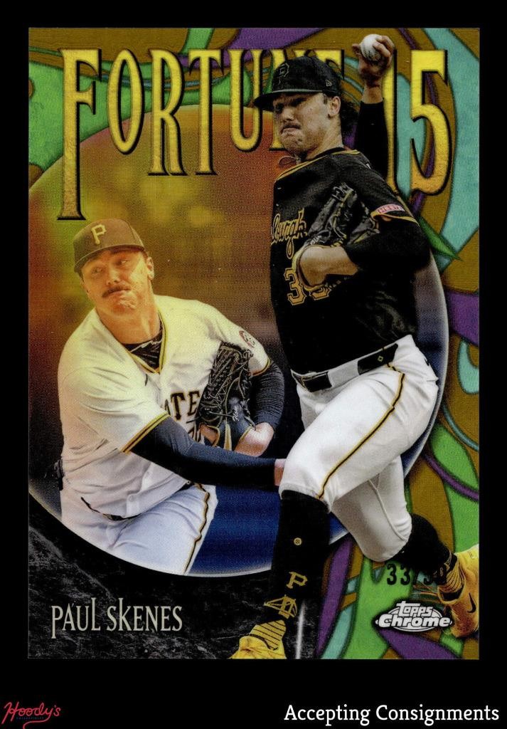 2025 Topps Chrome Fortune 15 Gold Refractor #F158 Paul Skenes 33/50 PIRATES