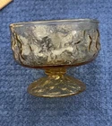 Vintage Anchor Hocking Honey Yellow Gold Colored Textured Milano Low Sherbet