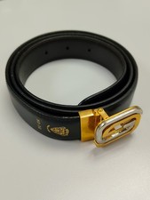 Gucci GG Vintage Black Leather Belt