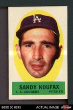 1963 Topps Peel-Offs Sandy Koufax Dodgers HOF MVPw CYAw 7 - NM