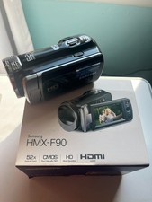 Samsung HMX F90 Camcorder HDMI Output 52x Optical Zoom HD Movie Black IOB